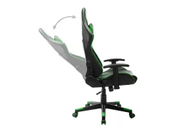 Cadeira de gaming couro artificial preto e verde