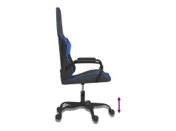 Cadeira de gaming couro artificial preto e azul