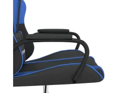 Cadeira de gaming couro artificial preto e azul