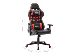 Cadeira de gaming couro artificial preto e vermelho