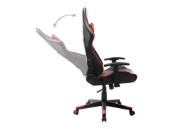 Cadeira de gaming couro artificial preto e vermelho