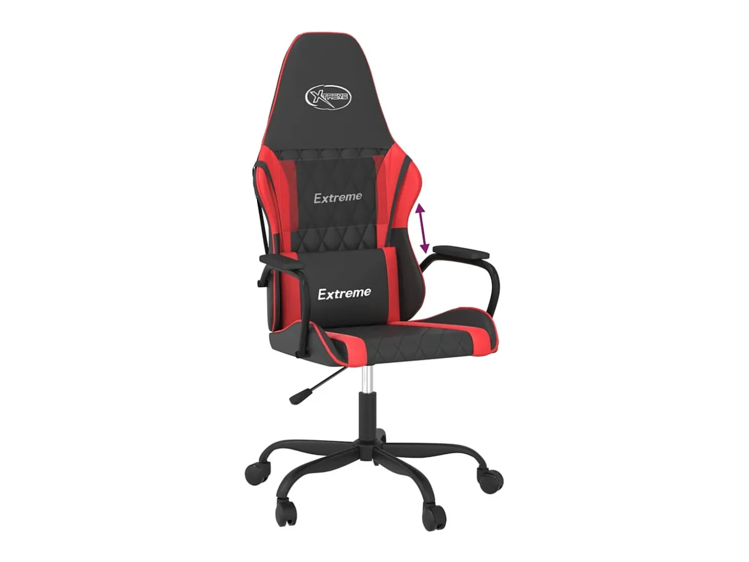 Cadeira de gaming couro artificial preto e vermelho