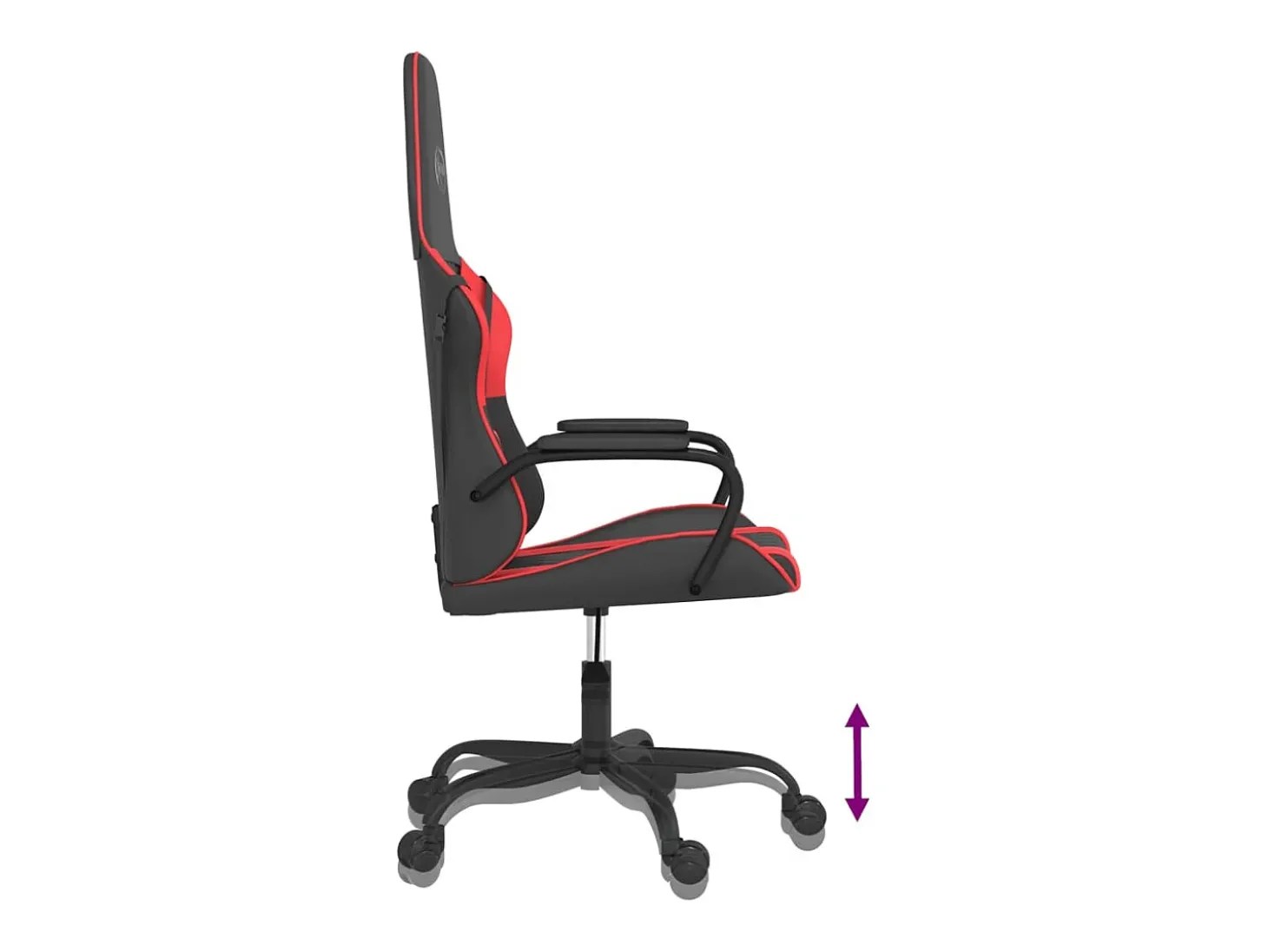 Cadeira de gaming couro artificial preto e vermelho