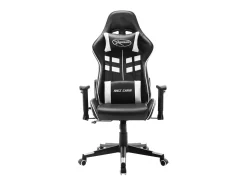 Cadeira de gaming couro artificial preto e branco