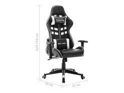 Cadeira de gaming couro artificial preto e branco
