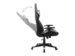 Cadeira de gaming couro artificial preto e branco