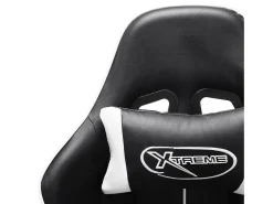 Cadeira de gaming couro artificial preto e branco