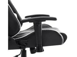 Cadeira de gaming couro artificial preto e branco