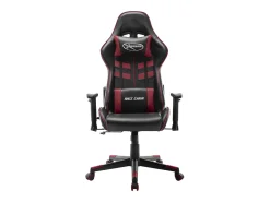 Cadeira de gaming couro artificial preto e vermelho tinto