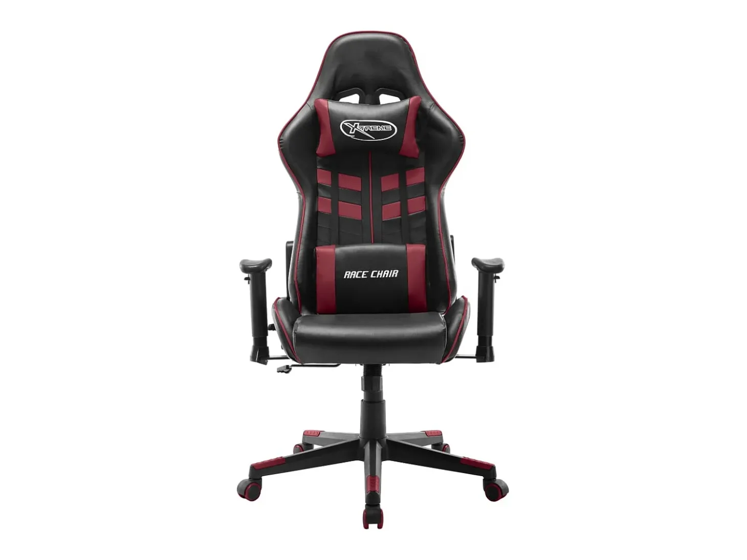 Cadeira de gaming couro artificial preto e vermelho tinto