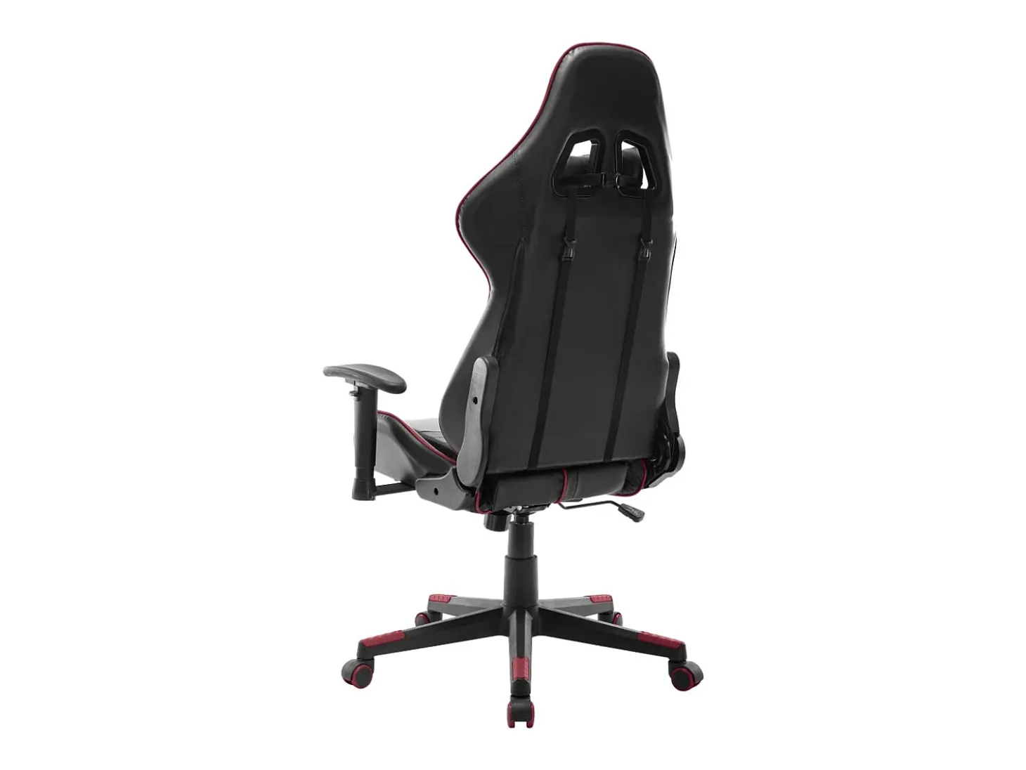 Cadeira de gaming couro artificial preto e vermelho tinto