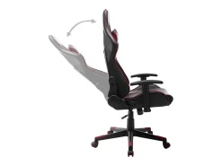 Cadeira de gaming couro artificial preto e vermelho tinto