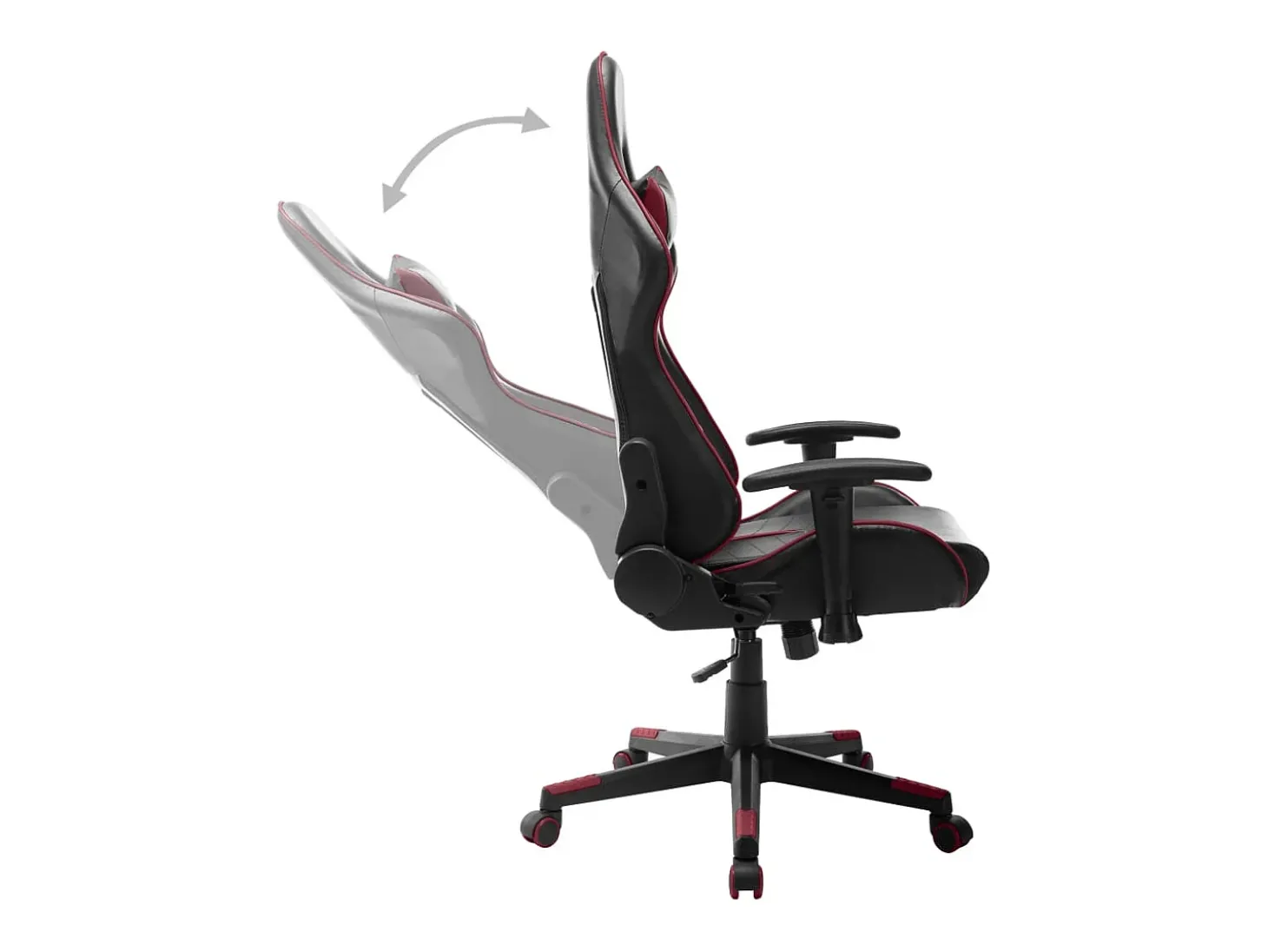 Cadeira de gaming couro artificial preto e vermelho tinto