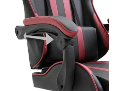 Cadeira de gaming couro artificial vermelho tinto
