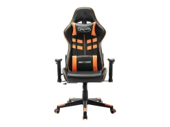 Cadeira de gaming couro artificial preto e laranja