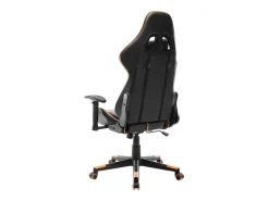Cadeira de gaming couro artificial preto e laranja