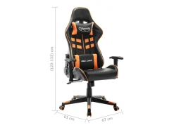 Cadeira de gaming couro artificial preto e laranja
