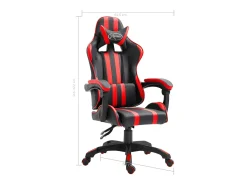 Cadeira de gaming couro artificial vermelho