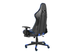 Cadeira de gaming giratória com apoio de pés PVC azul