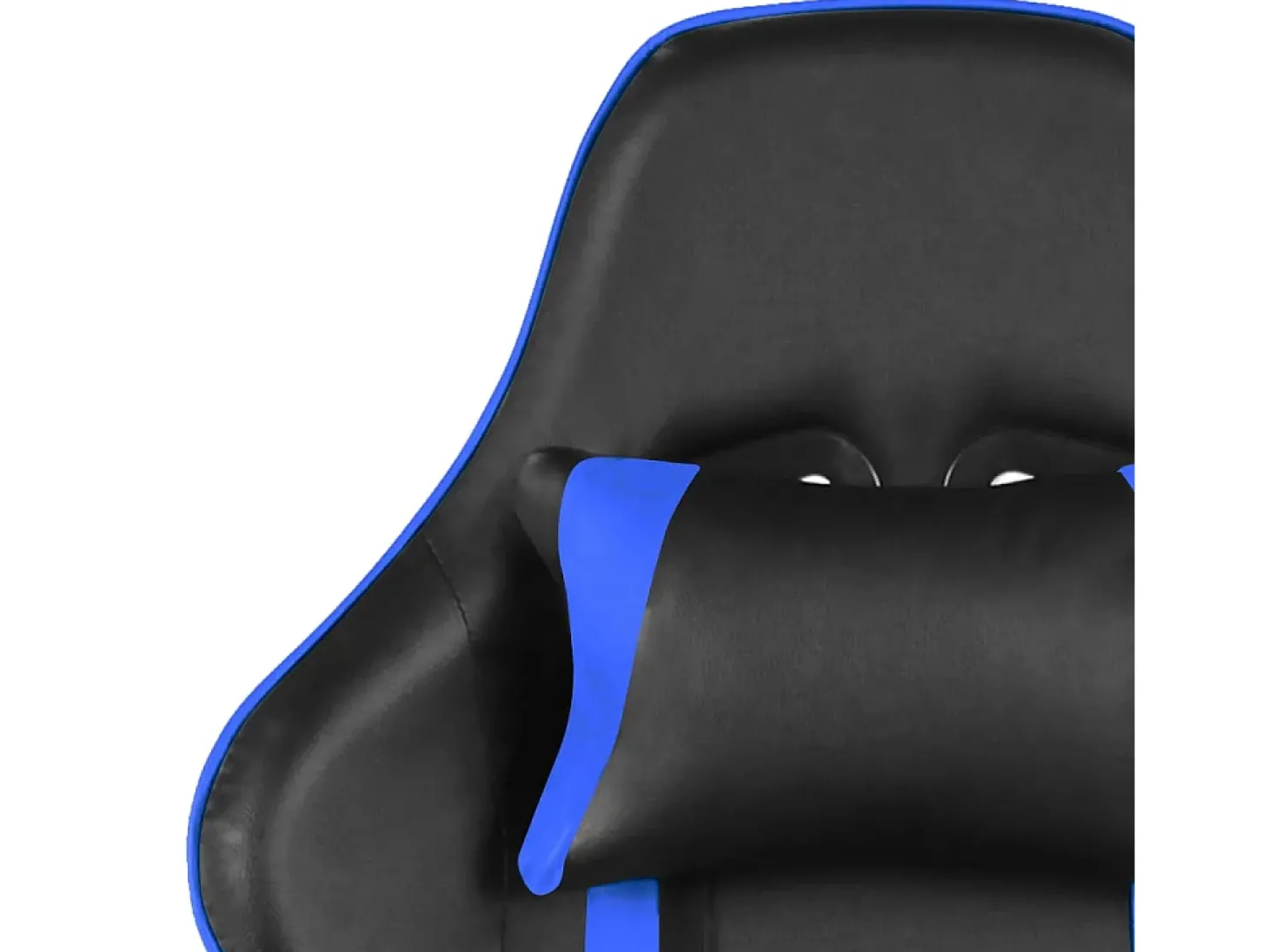 Cadeira de gaming giratória com apoio de pés PVC azul
