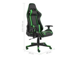 Cadeira de gaming giratória PVC verde