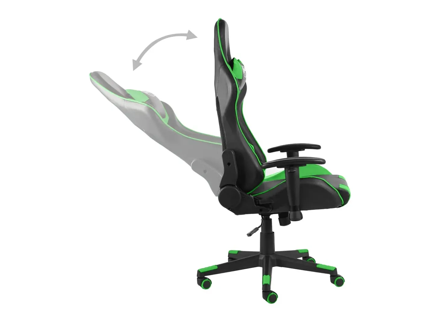 Cadeira de gaming giratória PVC verde