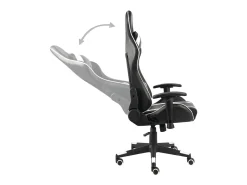 Cadeira de gaming giratória PVC branco