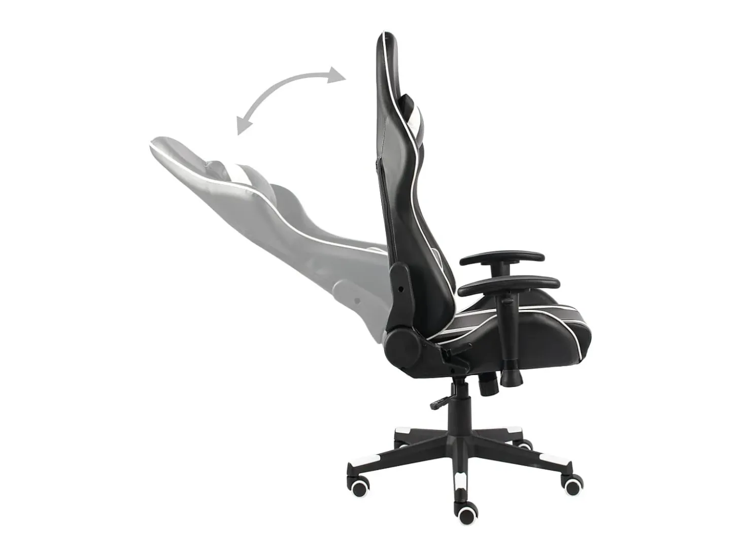 Cadeira de gaming giratória PVC branco