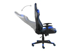 Cadeira de gaming giratória PVC azul
