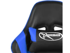 Cadeira de gaming giratória PVC azul