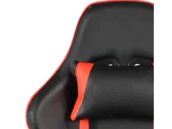 Cadeira de gaming giratória PVC vermelho
