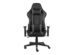 Cadeira de gaming giratória PVC cinzento