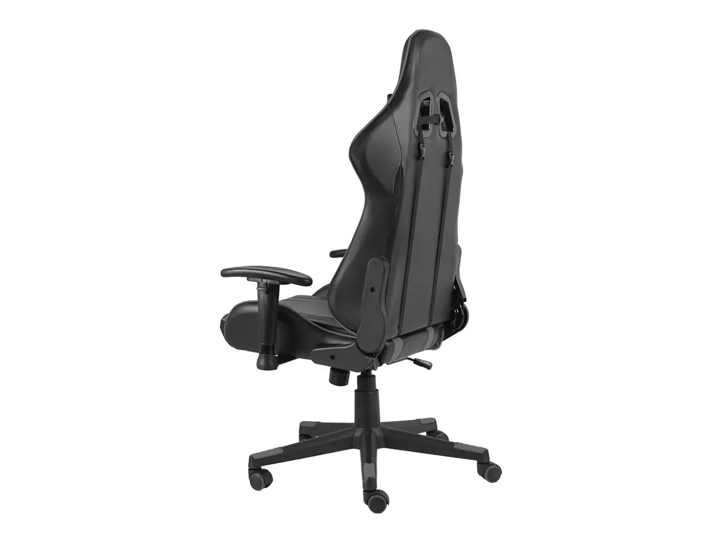 Cadeira de gaming giratória PVC cinzento