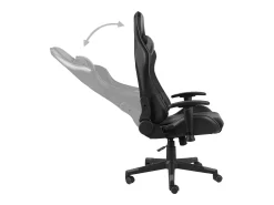 Cadeira de gaming giratória PVC cinzento