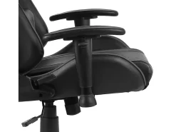 Cadeira de gaming giratória PVC cinzento