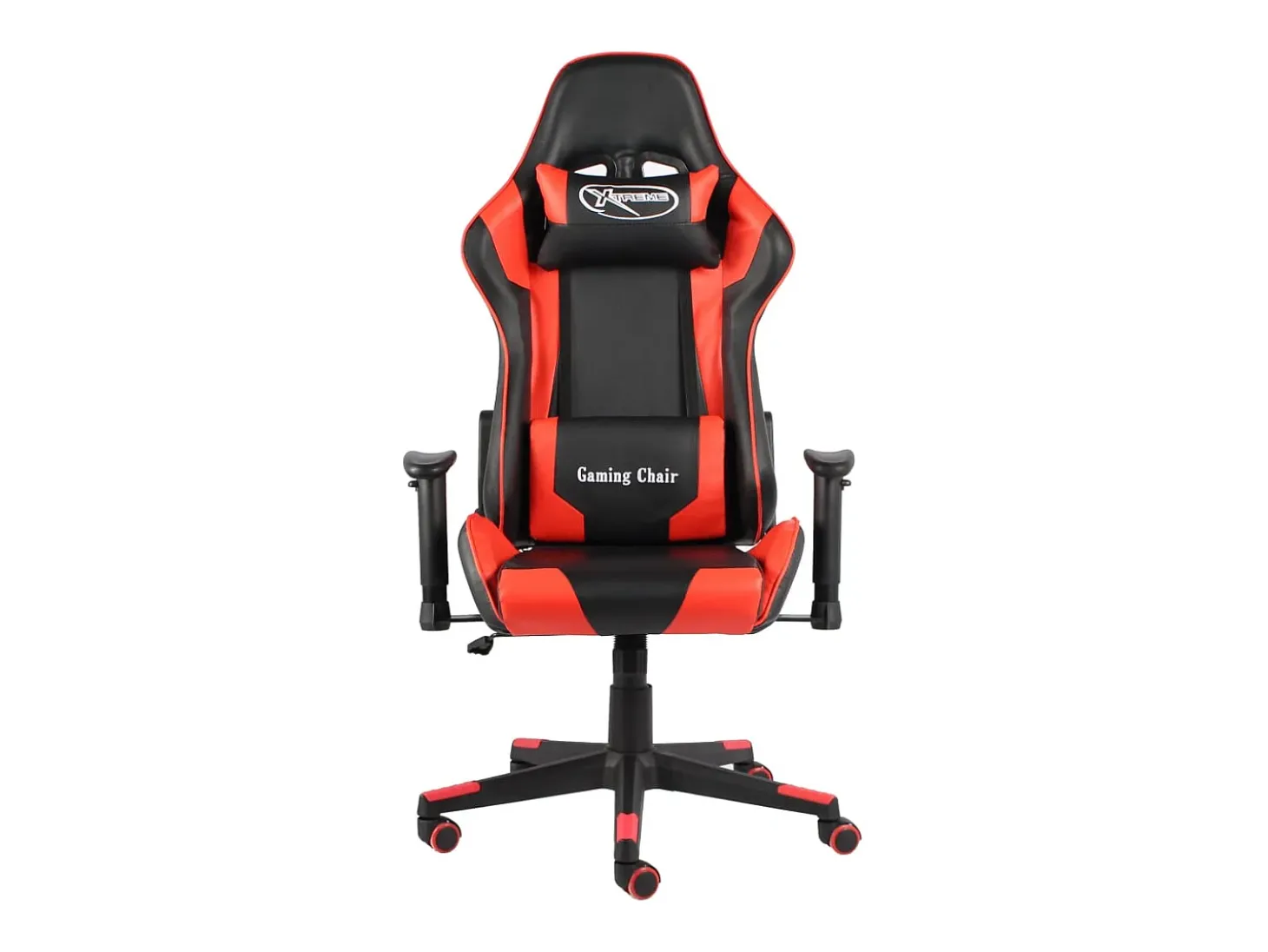 Cadeira de gaming giratória PVC vermelho