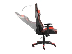 Cadeira de gaming giratória PVC vermelho