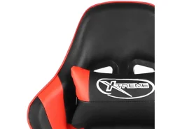 Cadeira de gaming giratória PVC vermelho