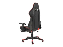 Cadeira de gaming giratória com apoio de pés PVC vermelho