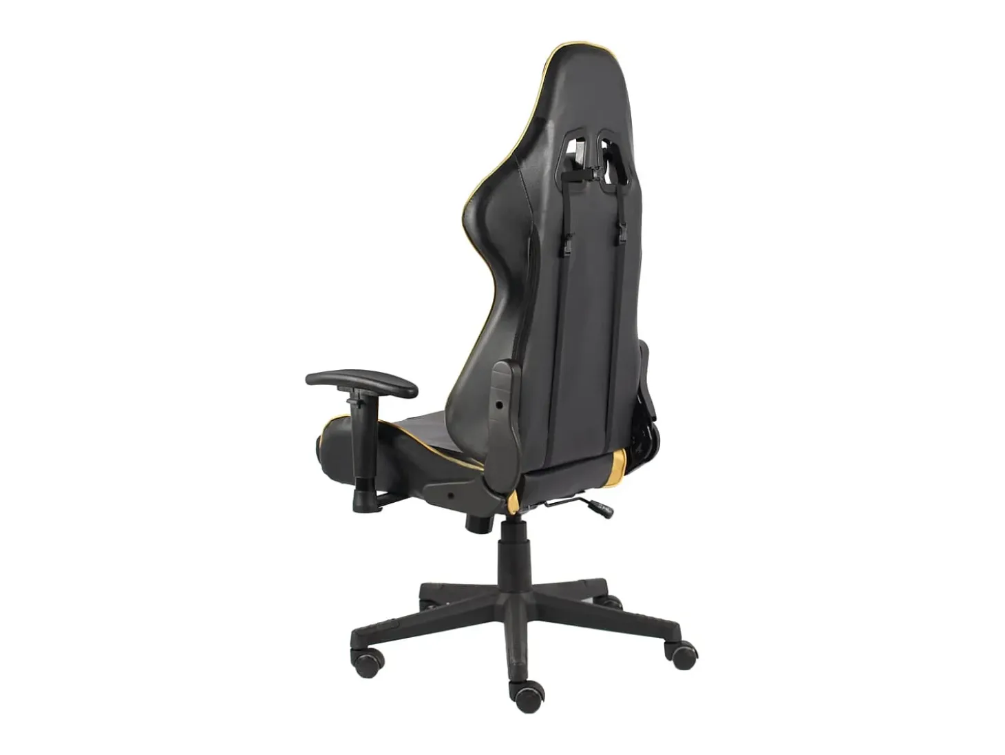 Cadeira de gaming giratória PVC dourado