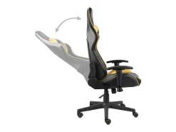 Cadeira de gaming giratória PVC dourado