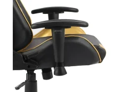 Cadeira de gaming giratória PVC dourado
