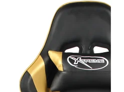 Cadeira de gaming giratória PVC dourado