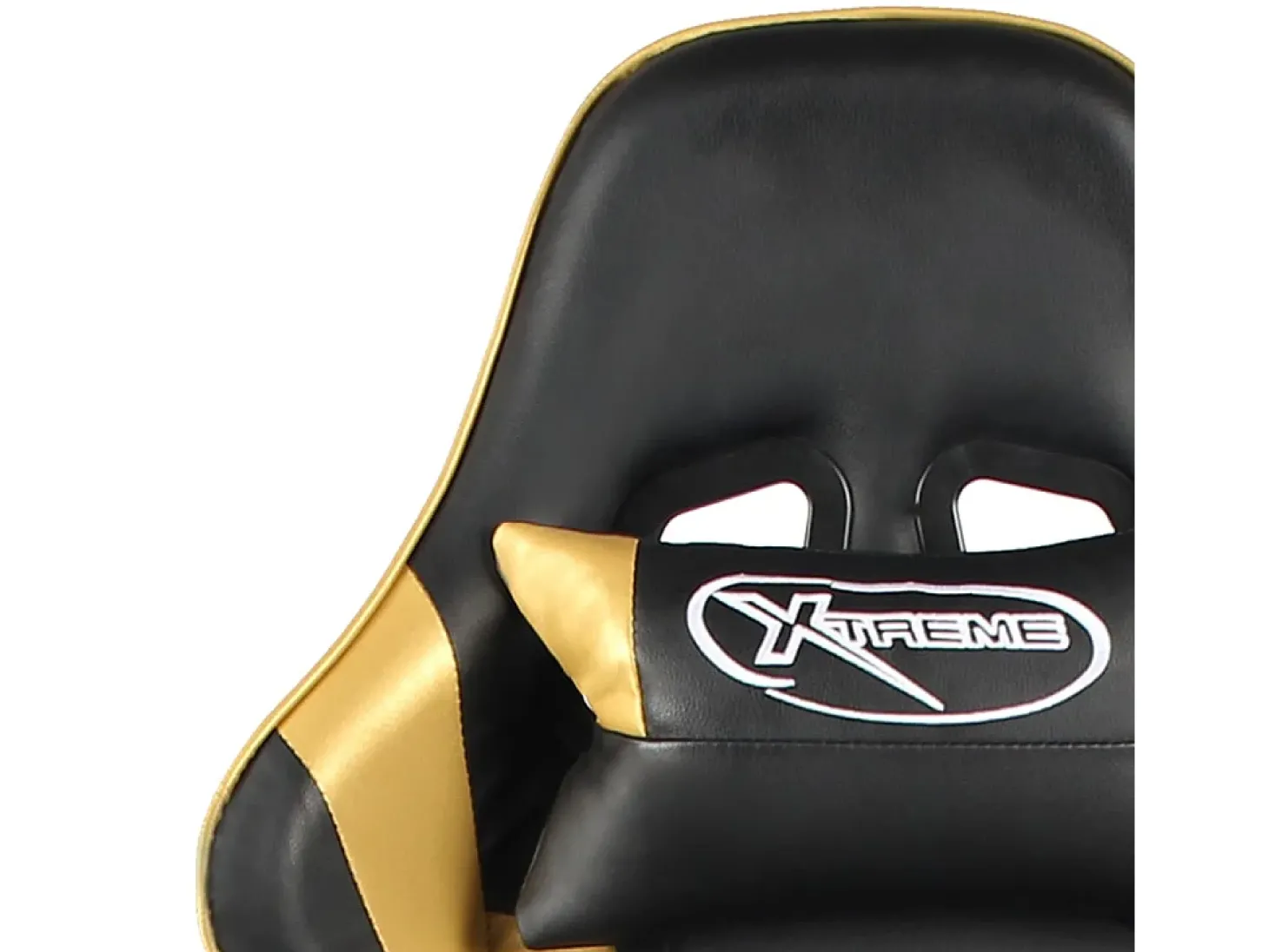 Cadeira de gaming giratória PVC dourado