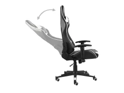 Cadeira de gaming giratória PVC branco