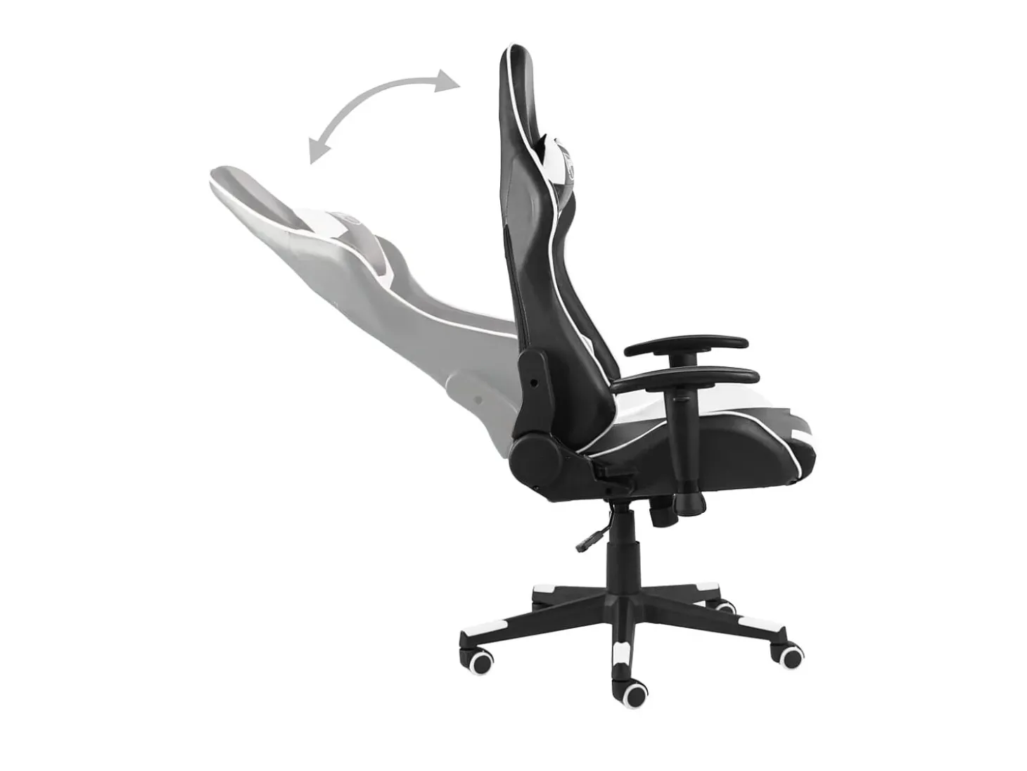 Cadeira de gaming giratória PVC branco