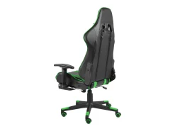 Cadeira de gaming giratória com apoio de pés PVC verde