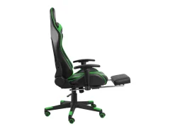 Cadeira de gaming giratória com apoio de pés PVC verde