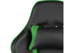 Cadeira de gaming giratória com apoio de pés PVC verde