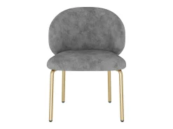 Cadeira de jantar - 47,5 x 56 x 74 cm - cadeira para penteadeira - pés dourados - chenille - cinza
